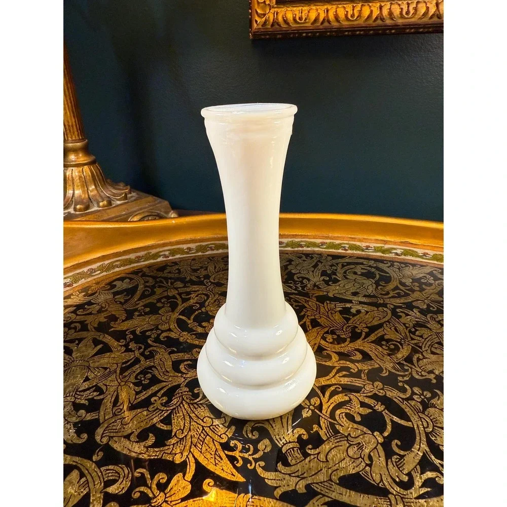 Vintage Randall‎ Milk Glass Bud Vase: Mid-Century Modern Decor